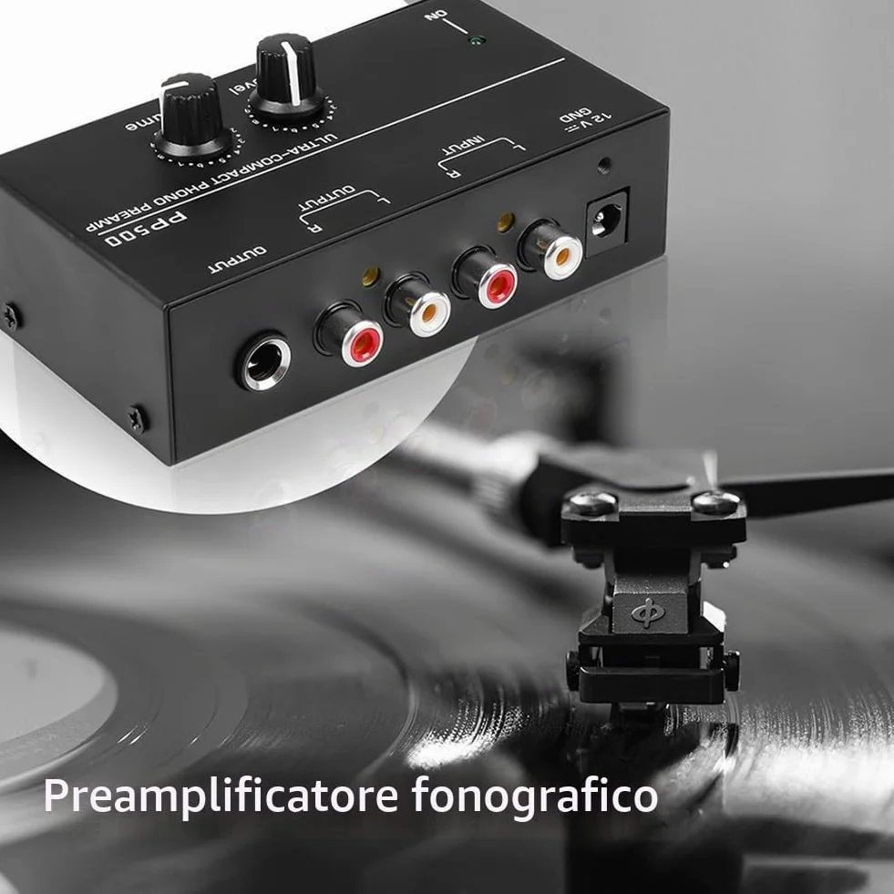 PP500 Pre Amp Preamplificatore Phono con Level Volume Control Spina EU