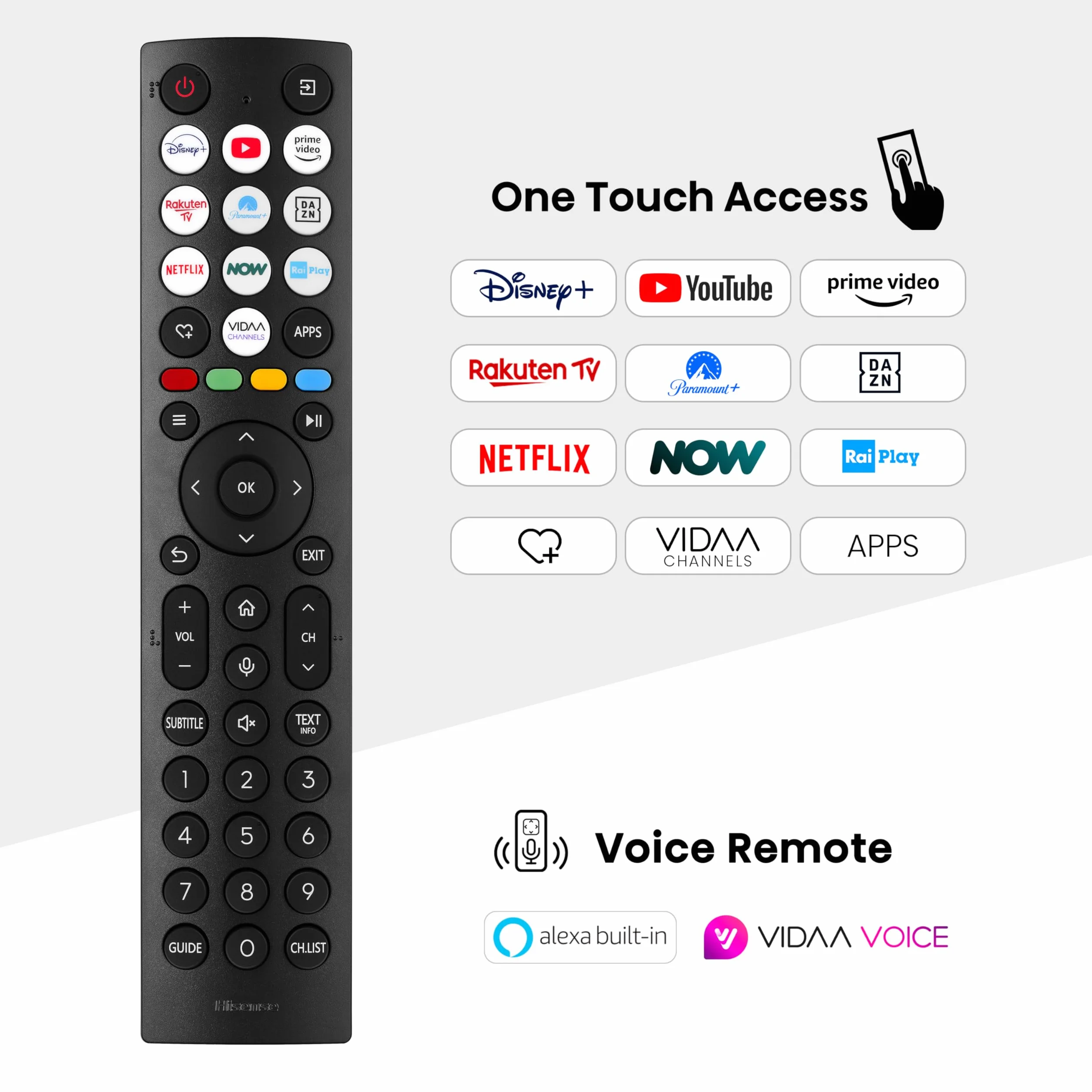 Hisense TV 55" 4K Ultra HD 55E63NT, Smart TV VIDAA U7, Dolby Vision, HDR 10+, DTS Virtual:X, Game Mode Plus, Alexa Built-in, VIDAA Voice, DVB-T2/S2 HEVC 10