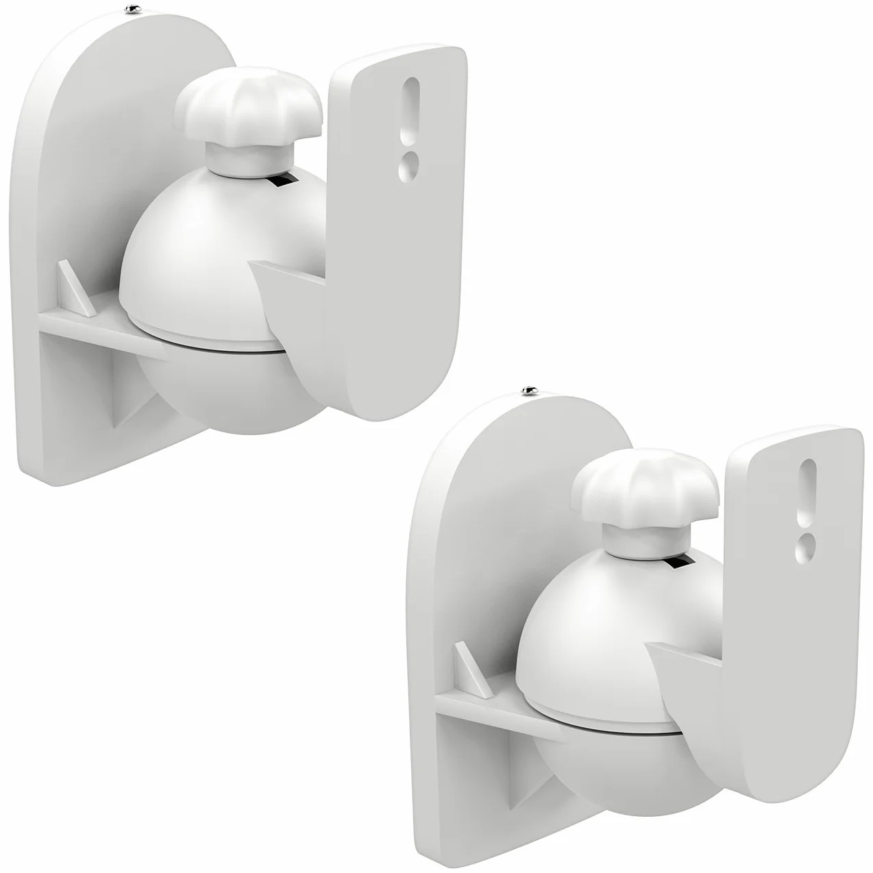 deleyCON 2x Universal Speaker Wall Ceiling Mount Brackets Girevoli Inclinabili Bianco 3,5kg