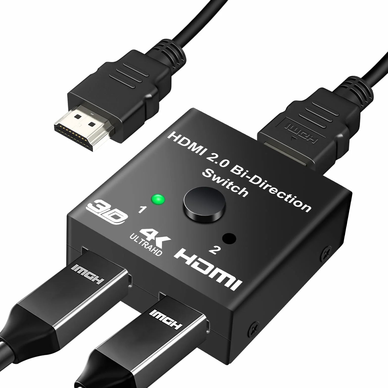 Sdoppiatore HDMI Bidirezionale 4K 60Hz Alluminio Switch Splitter 1 in 2 Out 2 in 1 Out HDR Compatibile PC PS5 PS4