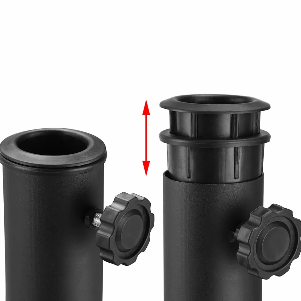 BAKAJI Base per Ombrellone da Giardino Forma Mezza Luna, Supporto per Palo Ombrelloni 38/48mm, Sistema Stabile Anti Capovolgimento, Ideale per Patio, Balcone, Esterno, Ø 50 x 32 x 32 cm