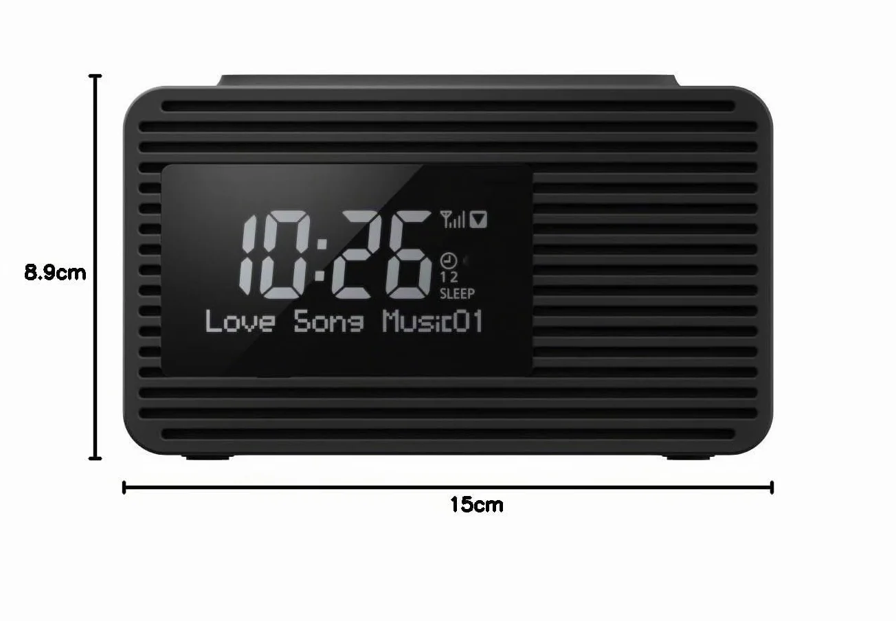 Panasonic RC-D8EG-K Radiosveglia Digitale DAB+ Ampio Display Tasto Snooze Doppio Timer Ricarica Smartphone USB Timer Sleep