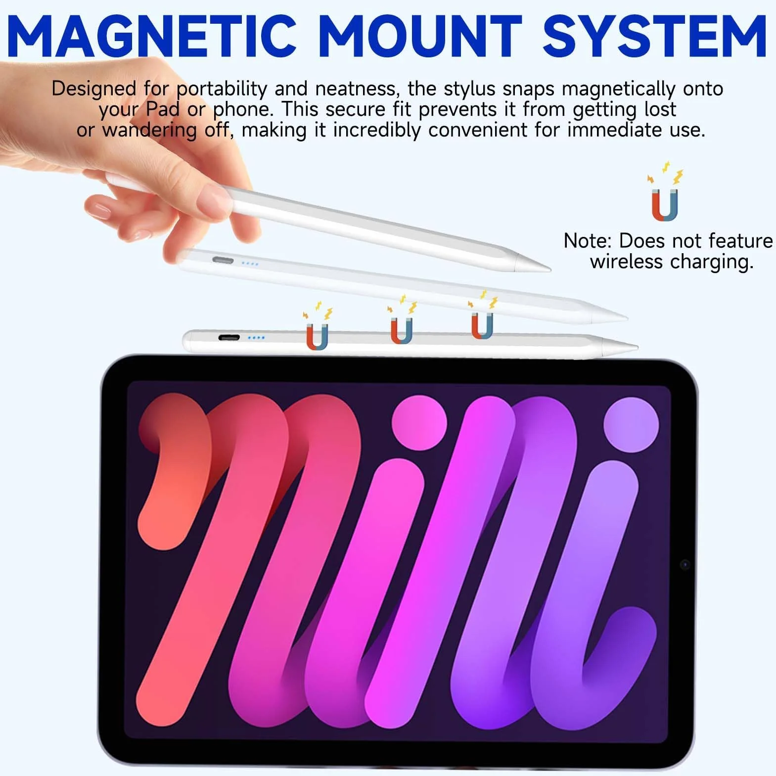 Penna Universale per Tablet Compatibile iPhone Samsung Huawei Xiaomi Touch con 4 Punte Ricambio Rifiuto Palmo Sensibilità Inclinazione