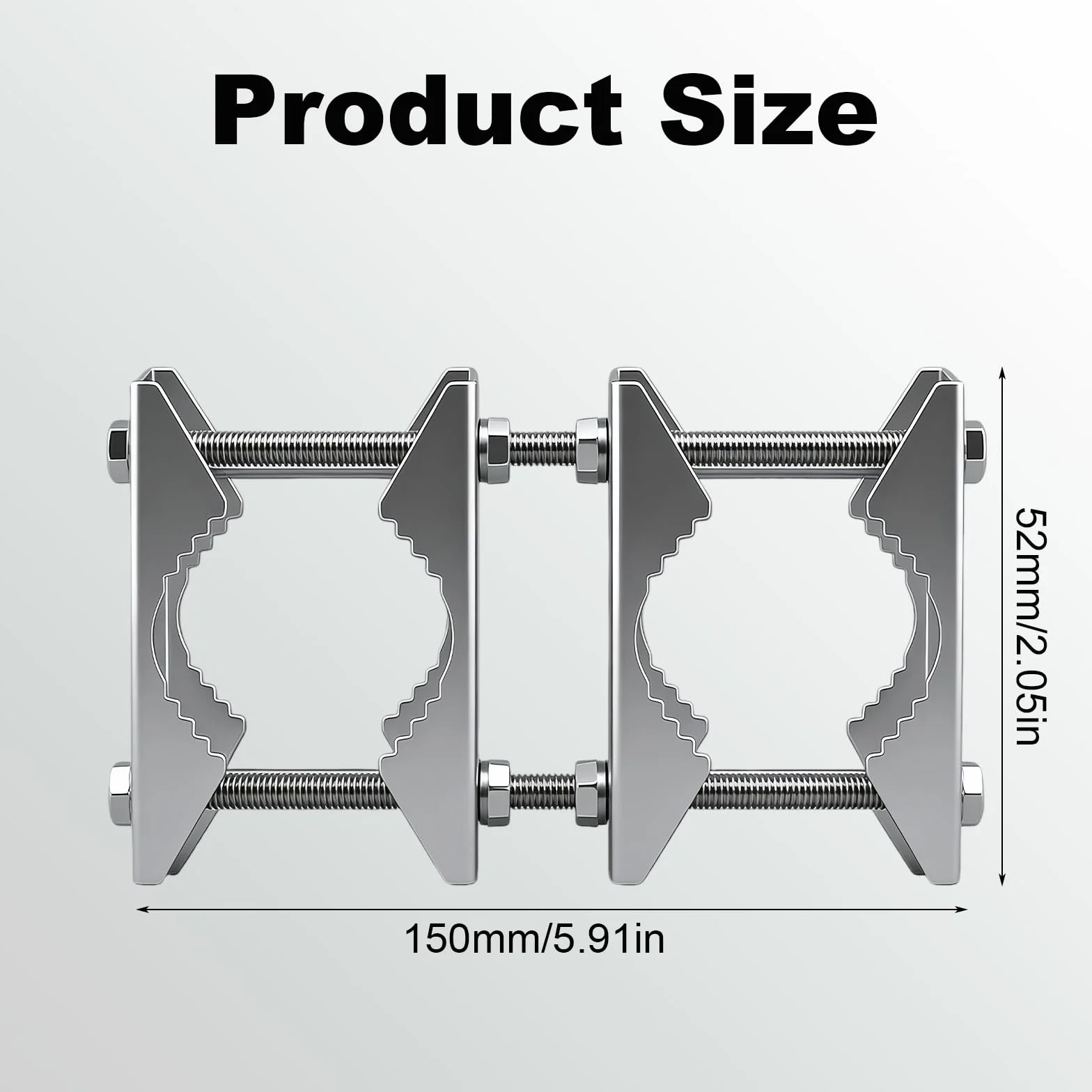 Staffa Supporto Antenna Esterno Doppia Morsetto Per Palo 25-50mm