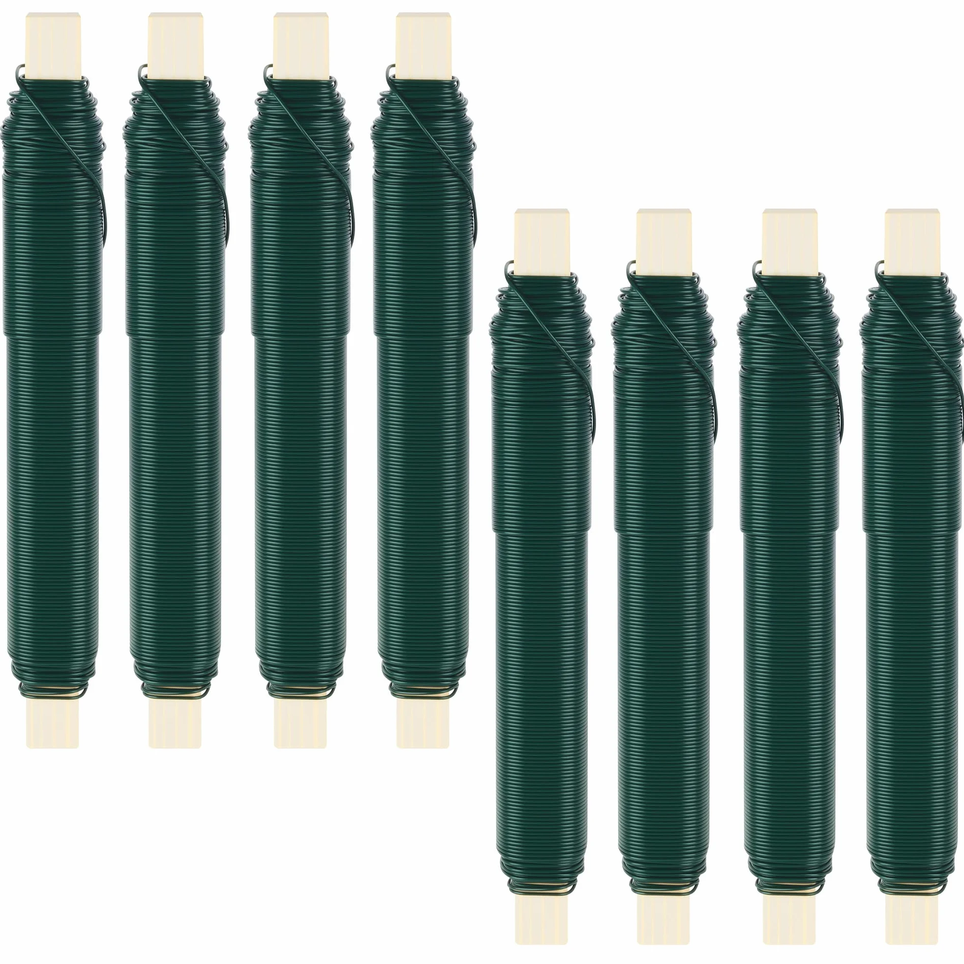 8 Pezzi Filo di Ferro Modellabile, 0,65 mm, Filo per Avvolgere Fiori, Fil di Ferro Fioristica, Filo per Legare Verde Avvolto su Un Bastoncino di Legno, per Giardino, Casa, Ufficio