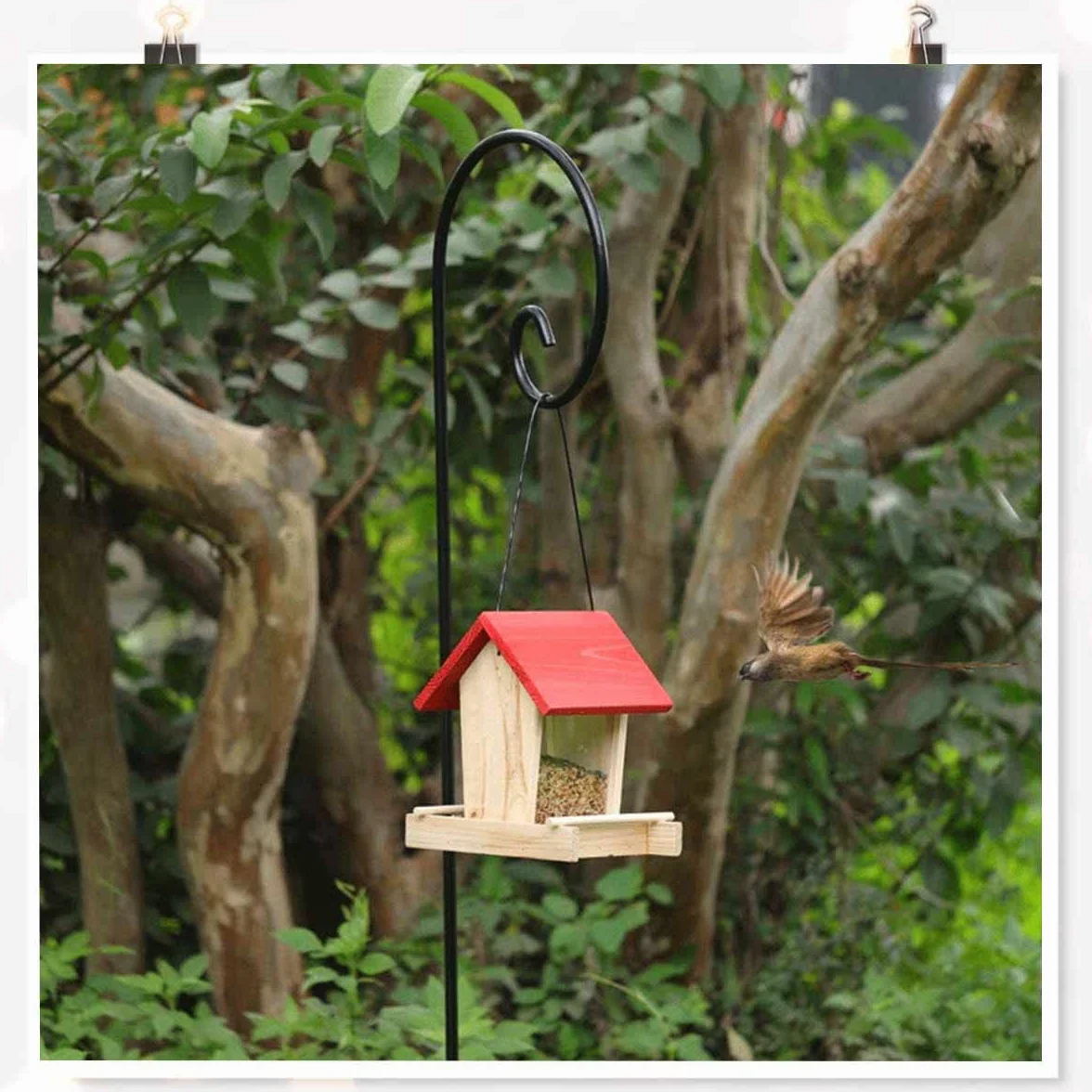 Gancio da Giardino Metallo Piegevole 2 Pezzi per Gabbie Uccelli Lanterne Solari