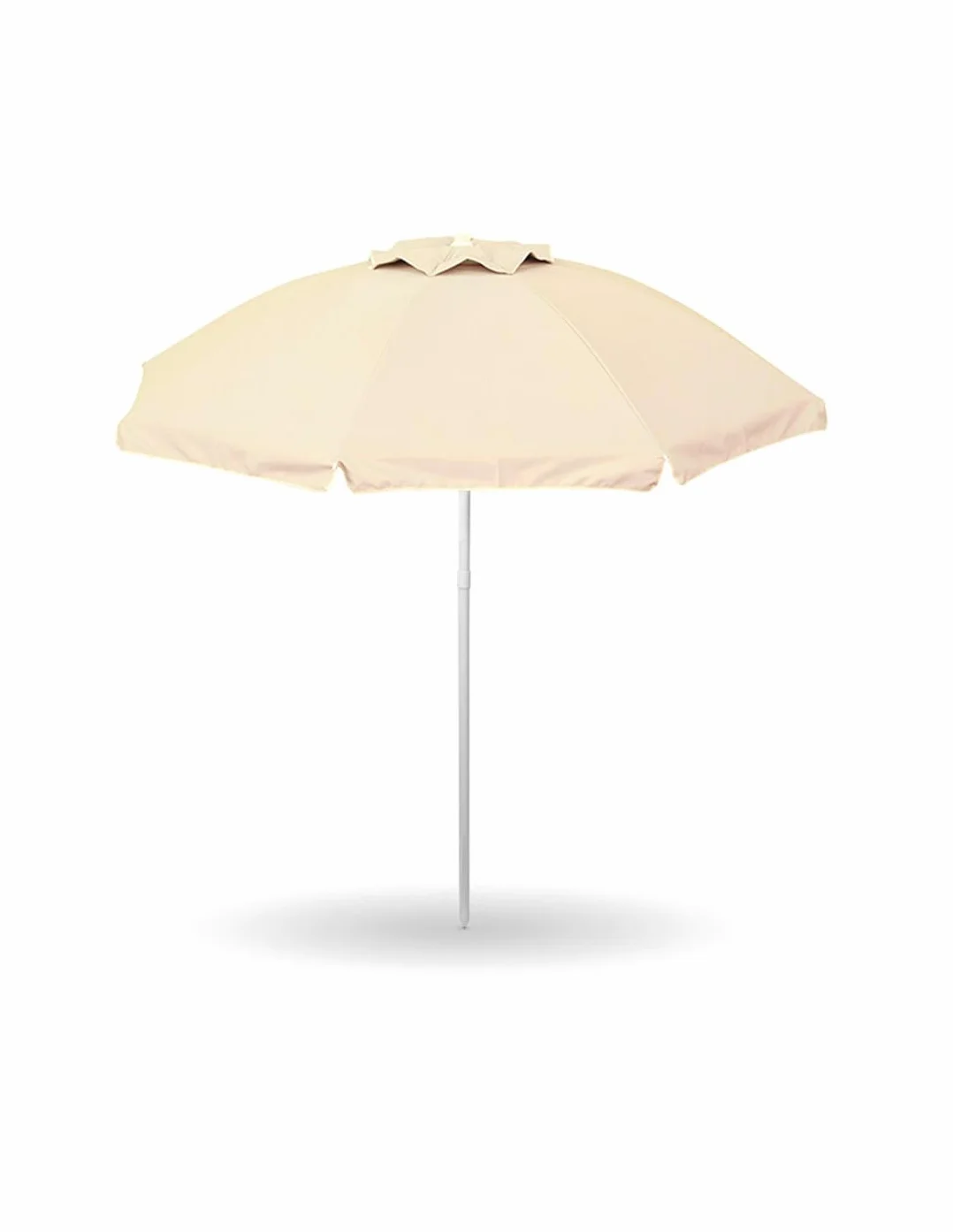 Ombrellone da Mare Spiaggia Giardino Diametro 200 con Palo 32mm Fibra di Vetro Poliestere Anti UV Reflex Ecru