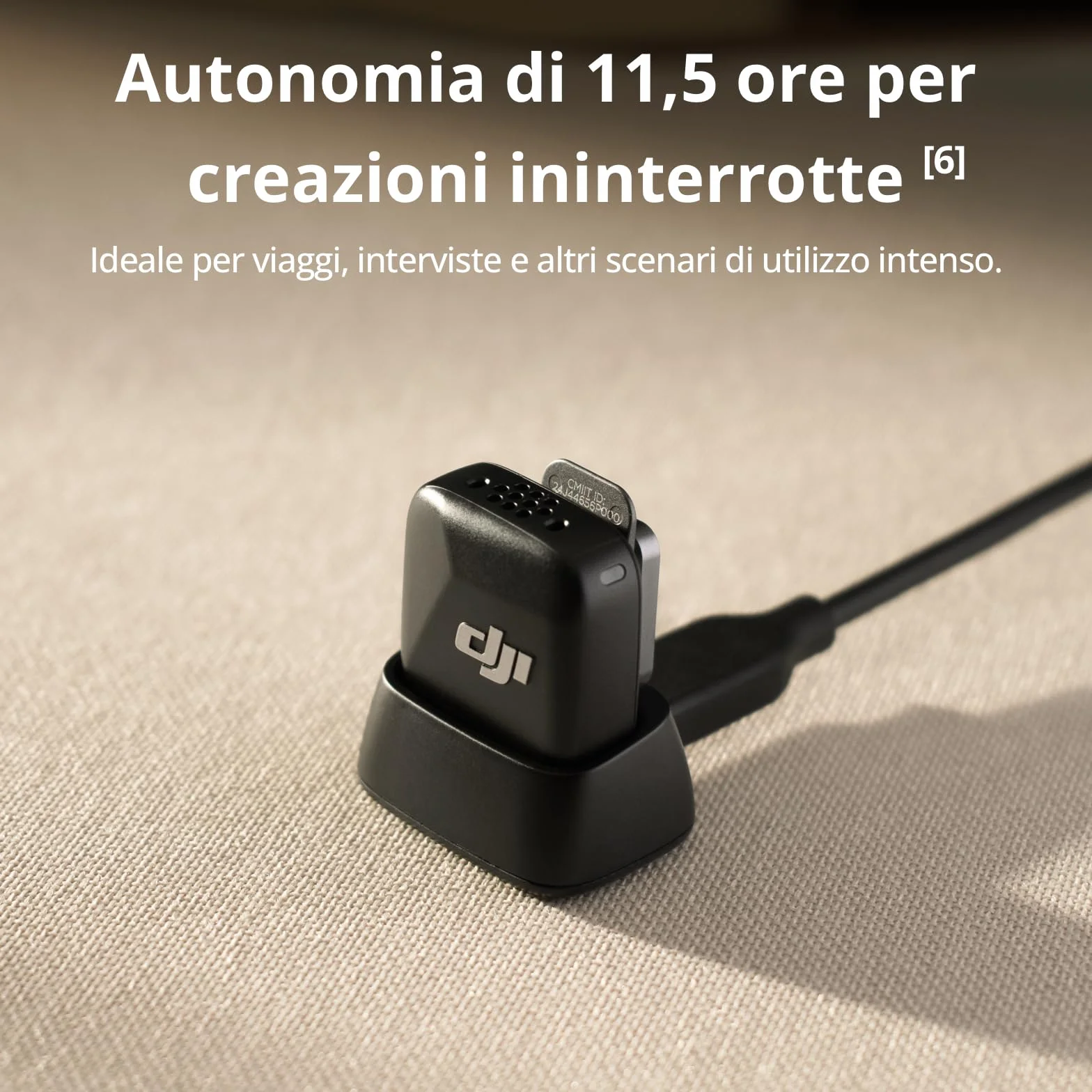DJI Mic Mini wireless lavalier microphone per iPhone 17/16/15 Android PC tablet, 300 m range, cancellazione rumore, vlog