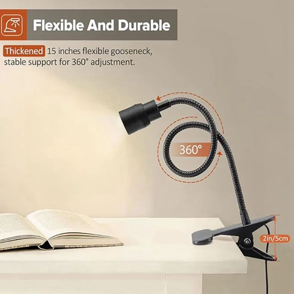 Luce LED da Lettura USB A Pinza con Tre Colori e Regolazione Intensità per Libri