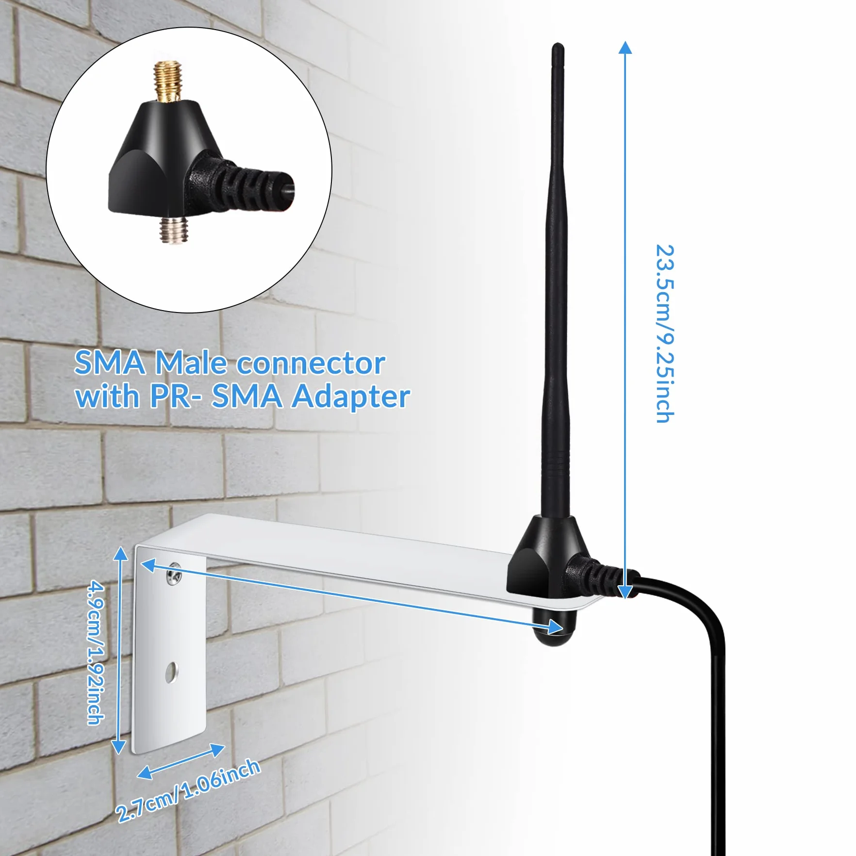 Antenna Apertura Cancello 433,92 MHz Ricevitore Lunga Distanza 3 m Cavo Bassa Perdita Compatibile con All Summer GTO Mighty Mule