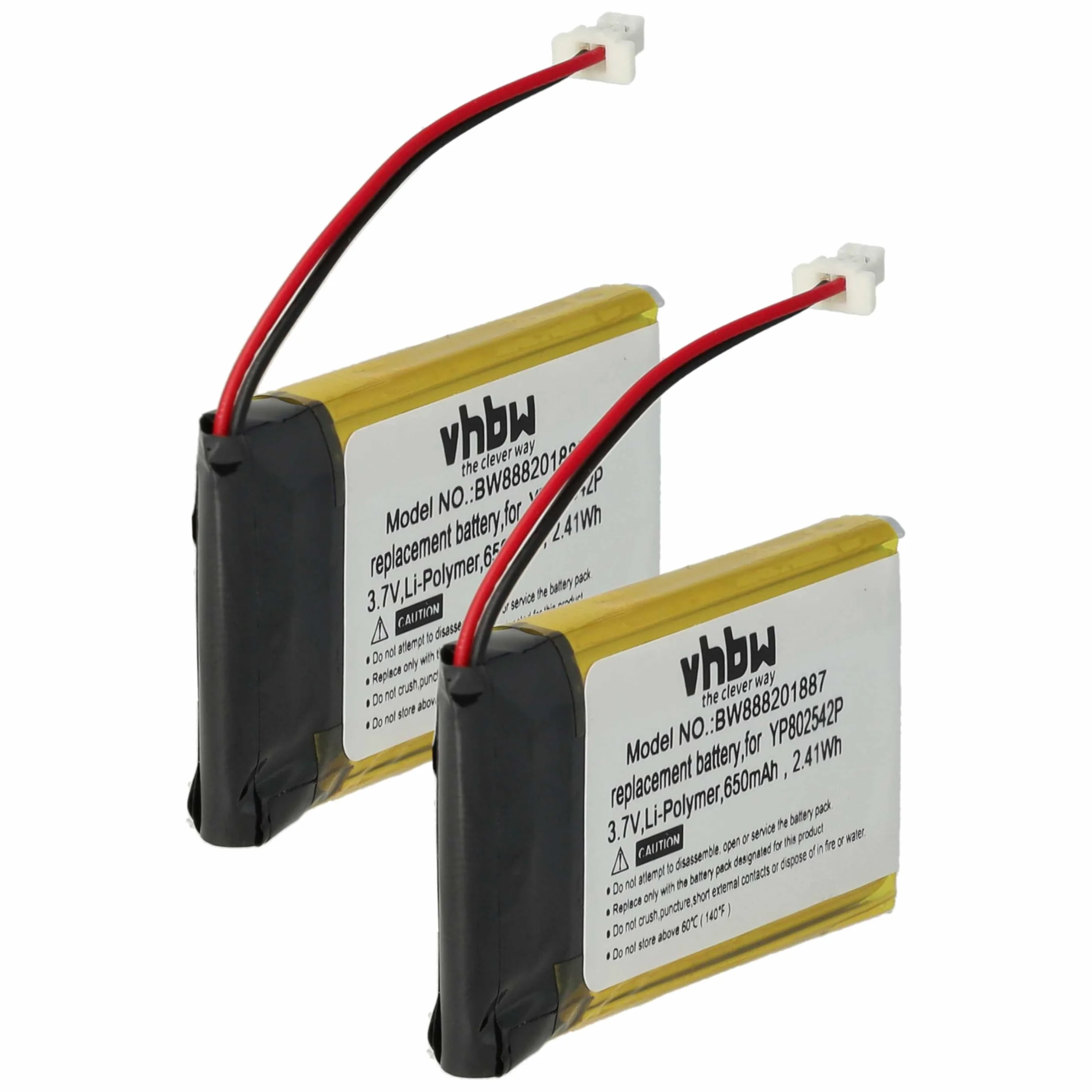 vhbw 2x Bateria Kompatybilna Sena SF1 SMH-20S 10S 20S SF2 SF3 650mAh 3,7V Li-Poly