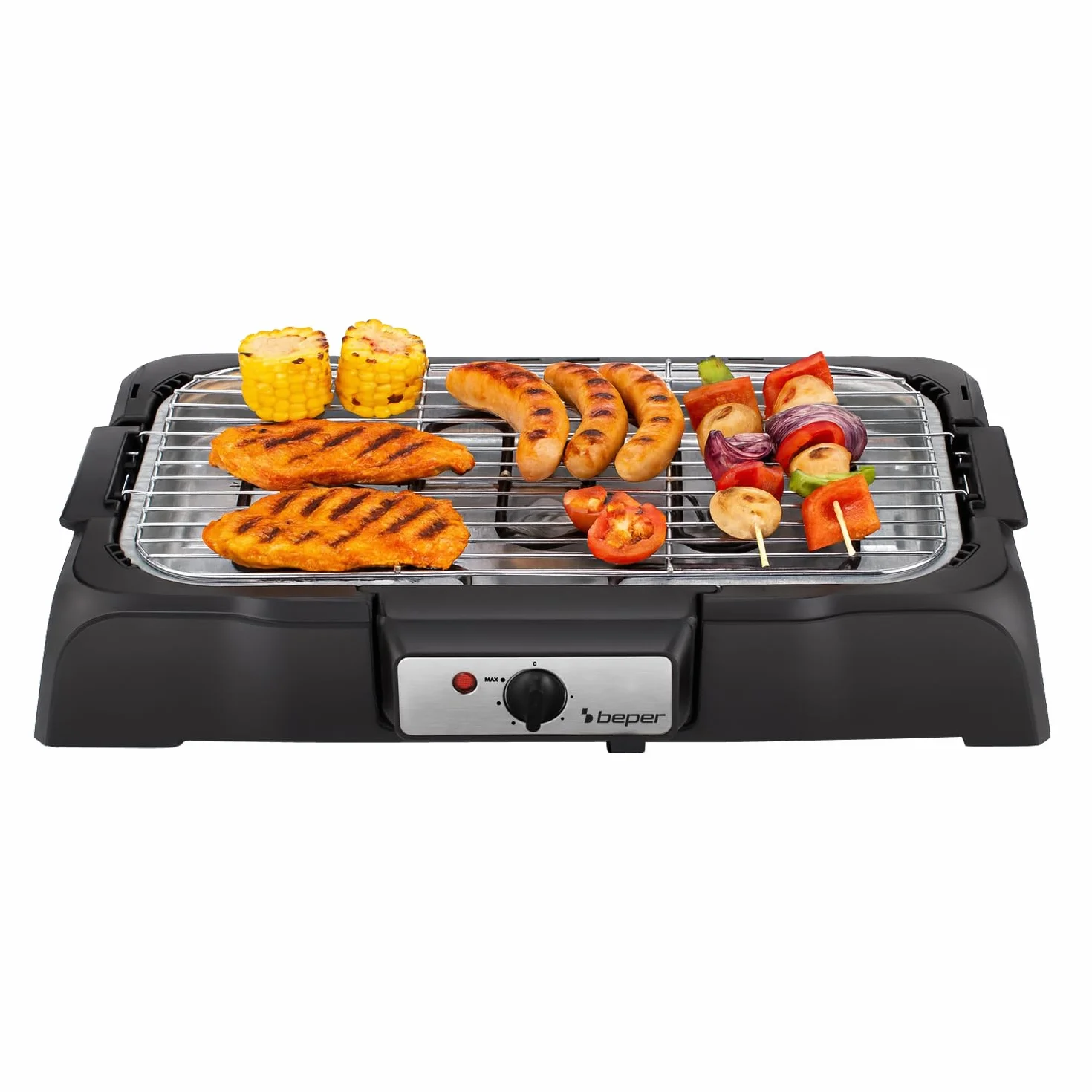 BEPER P101BBQ001 Barbecue Elettrico 2000W Griglia XXL 41,5x24 cm Cottura Senza Fumo