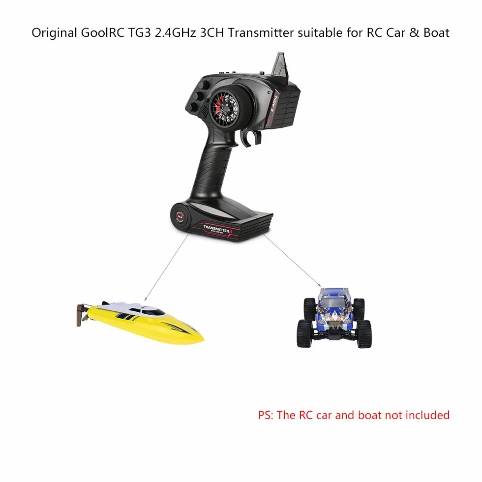 GoolRC TG3 2.4GHz 3CH Radio Telecomando Trasmettitore con Ricevitore per Auto RC Barca