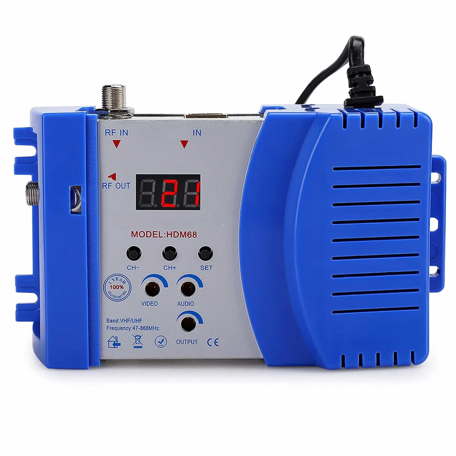 Agatige Modulatore HD HDM68 Digitale HDMI RF Frequenza VHF/UHF 100-240 V