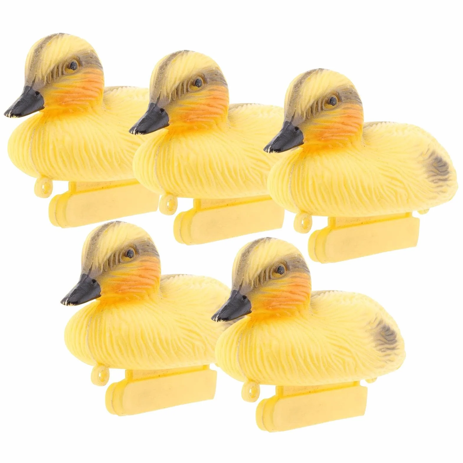 Duck Decoy - Collezione Di Sculture Di Anatroccoli Gialli Galleggianti, Set Di Figurine Realistiche Di Da Stagno 5 Pezzi, Accenti Realistici Di Decorazione 'acqua Per Lago, Bordo Piscina,