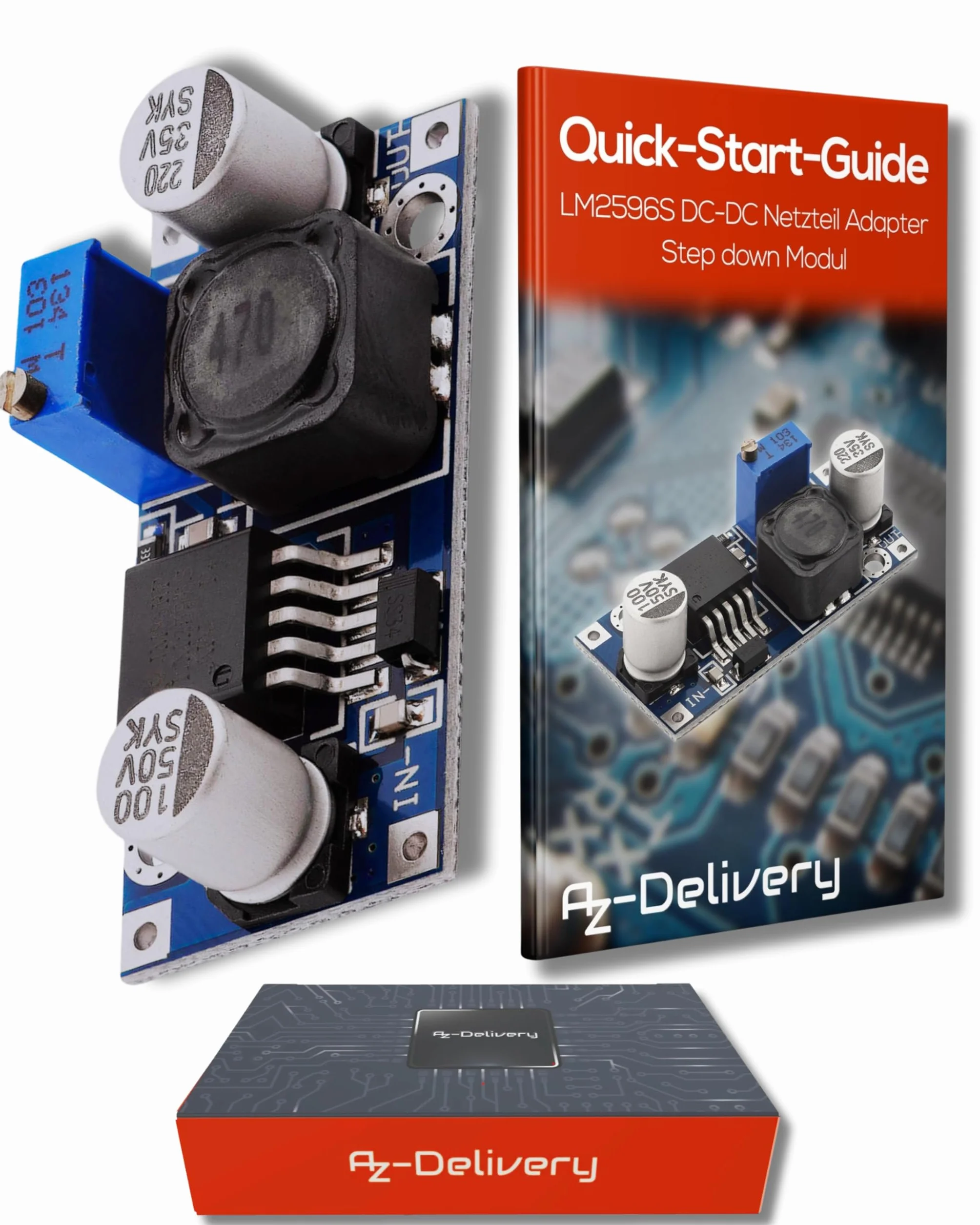AZDelivery LM2596S Modulo Convertitore DC-DC Regolabile Step Down compatibile con Arduino