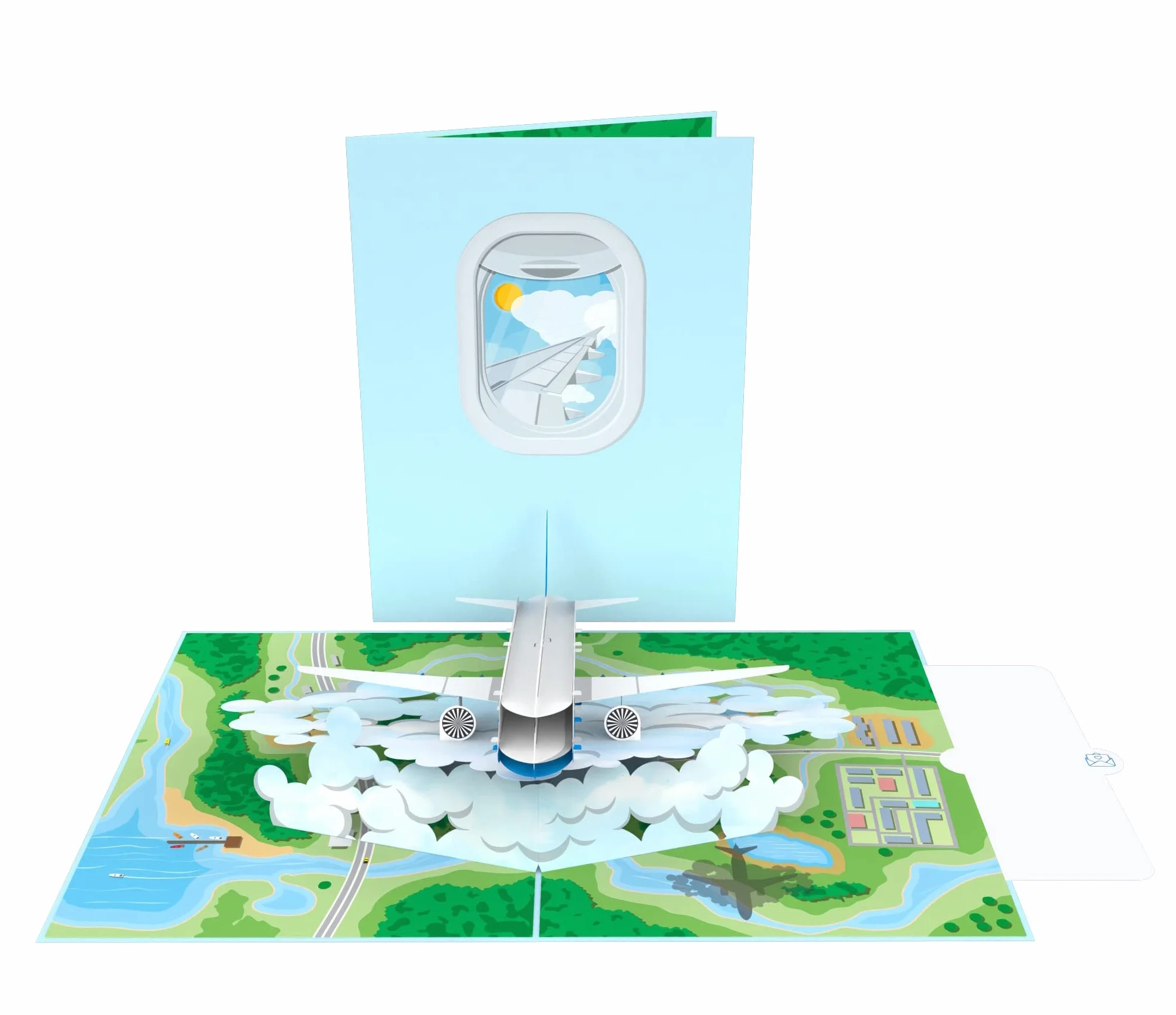 MOKIO® Biglietto Auguri Pop-Up Aereo 3D Regalo Volo Viaggio Compleanno