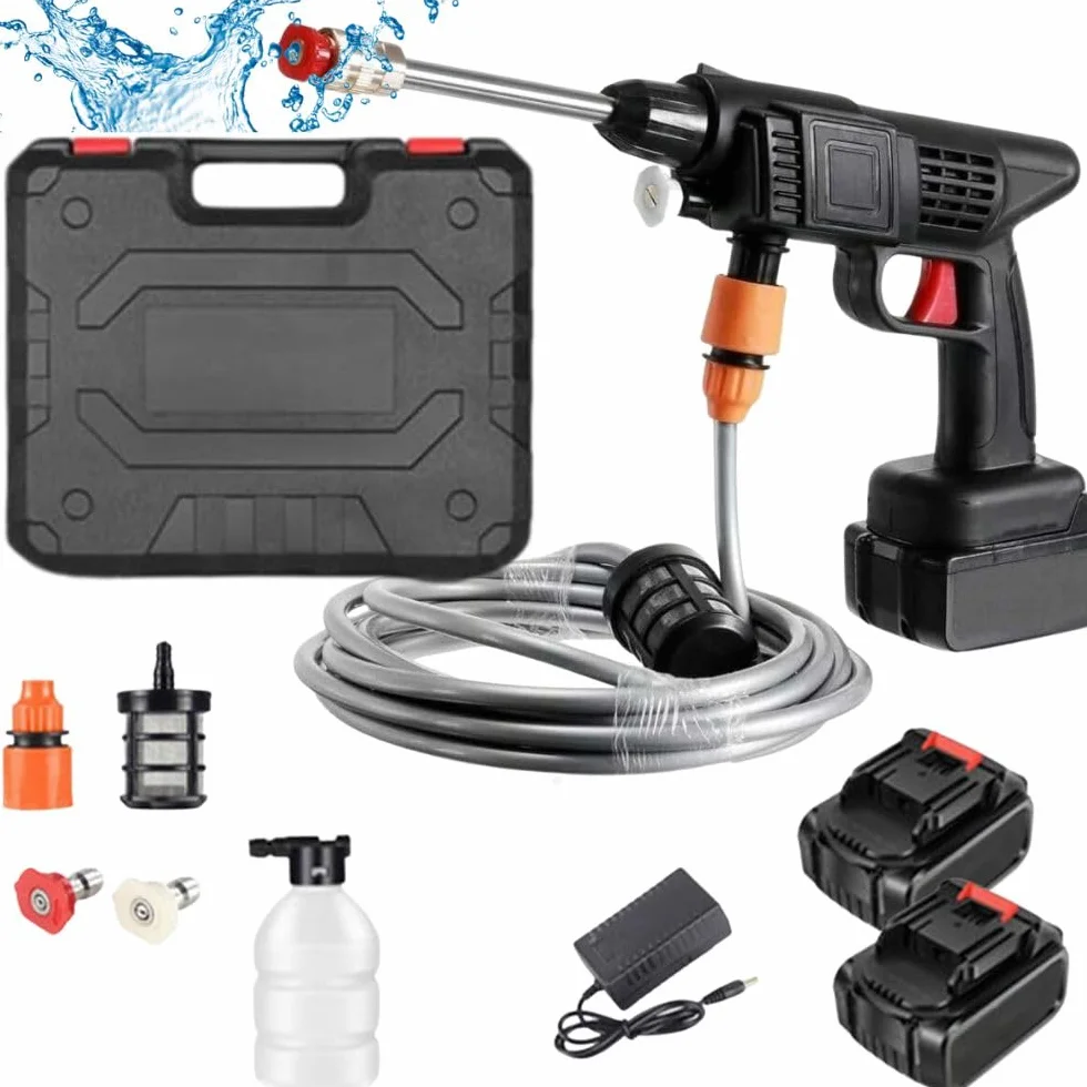 Idropulitrice Portatile a Doppia Batteria 48V Max | 90 Bar di Pressione con Ugello Multispruzzo 6 in 1