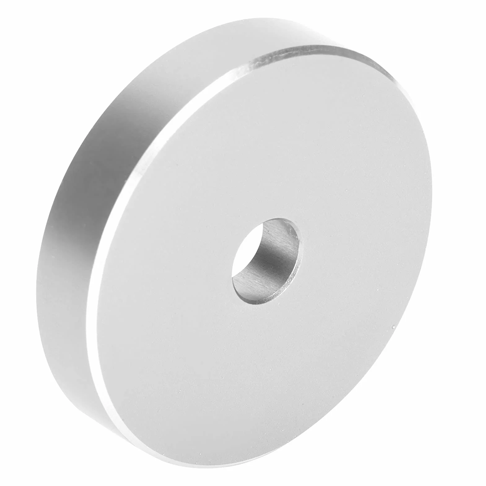 Adattatore per 45 Giri/min, Morsetto per Dischi con Foro Grande 38mm x 8mm Alluminio per Giradischi 7 Pollici (Silver)