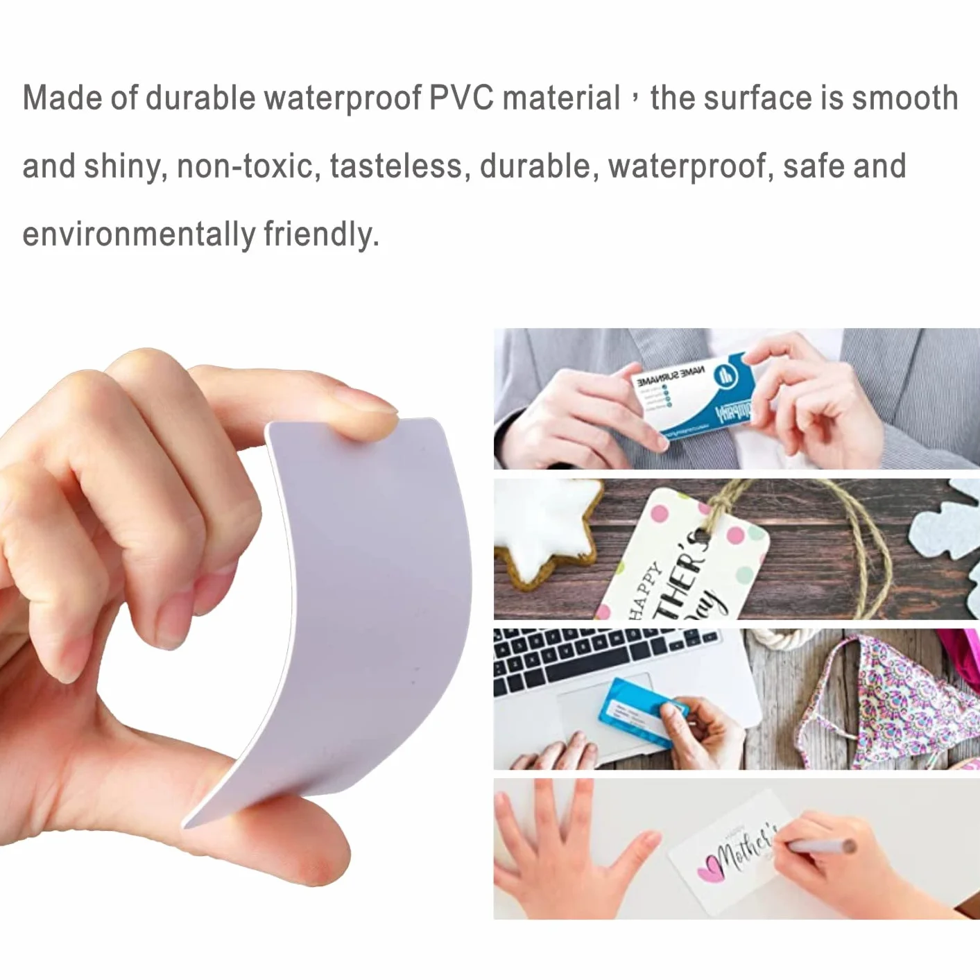Biglietti da visita in plastica PVC bianchi, 30 pezzi, compatibili con stampanti carte di credito