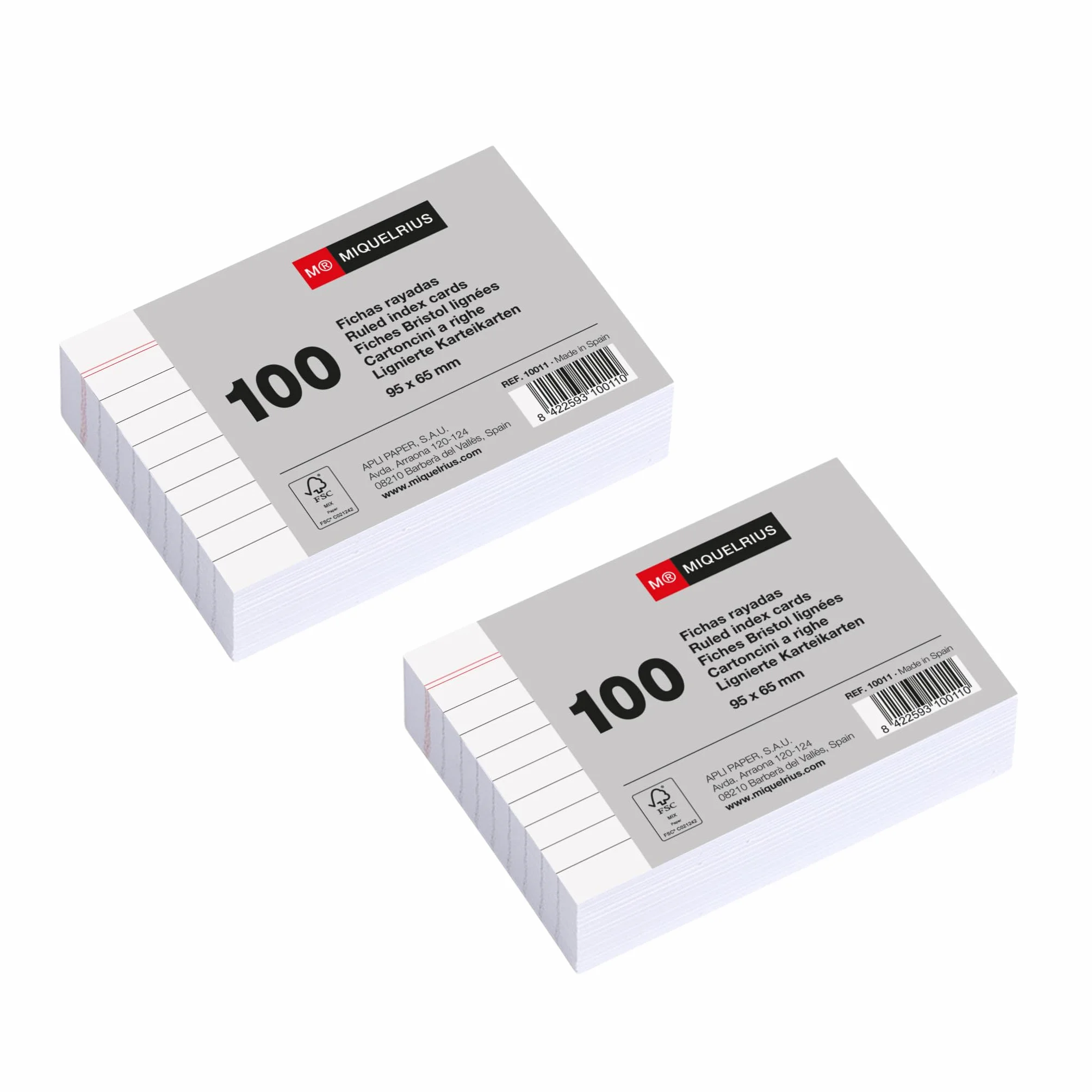 Miquelrius Flashcards 200 schede di studio a righe 95x65 mm cartoncino 200 g/m² materiale scolastico
