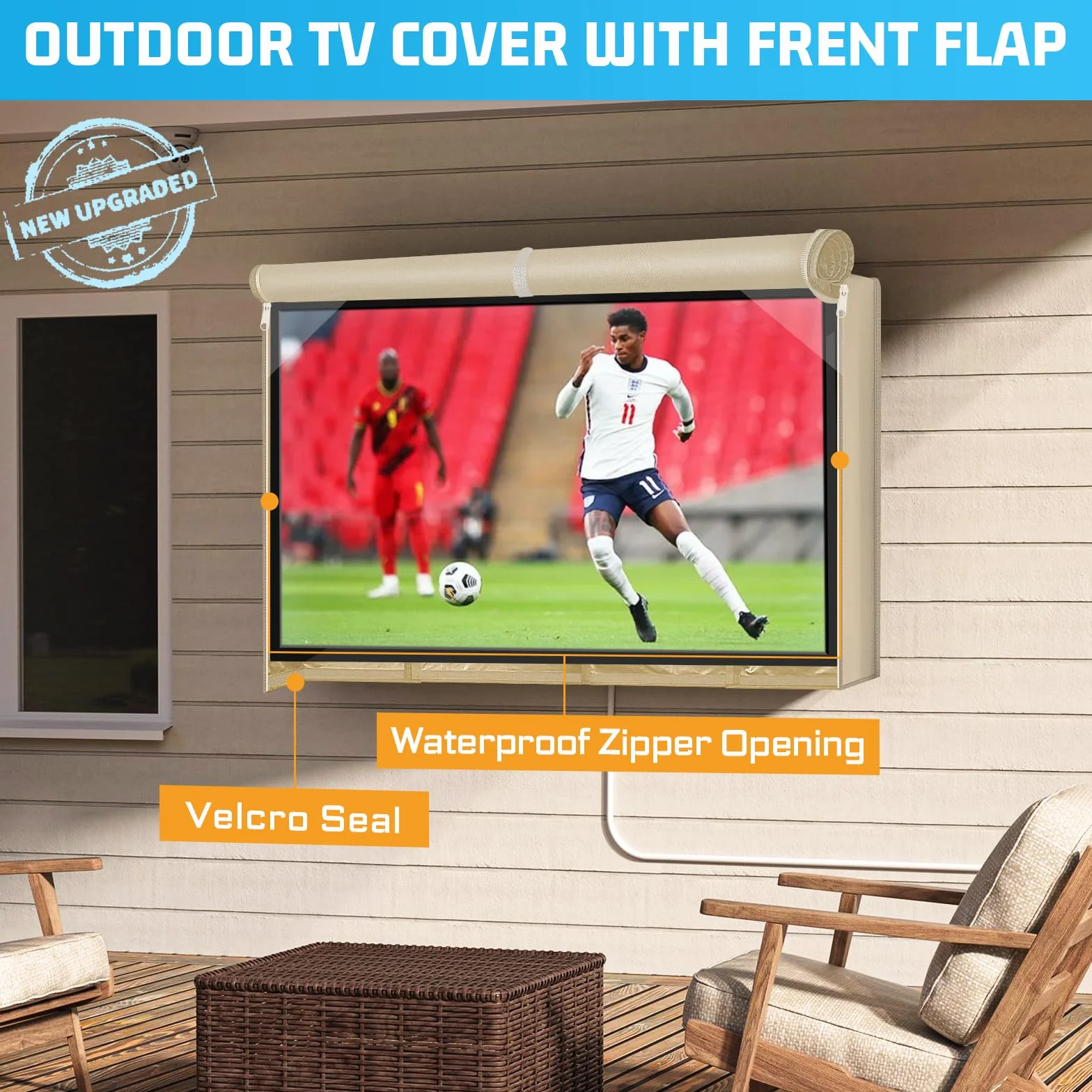 Copertura per TV da esterno 41-43 pollici impermeabile Oxford 600D con cerniere