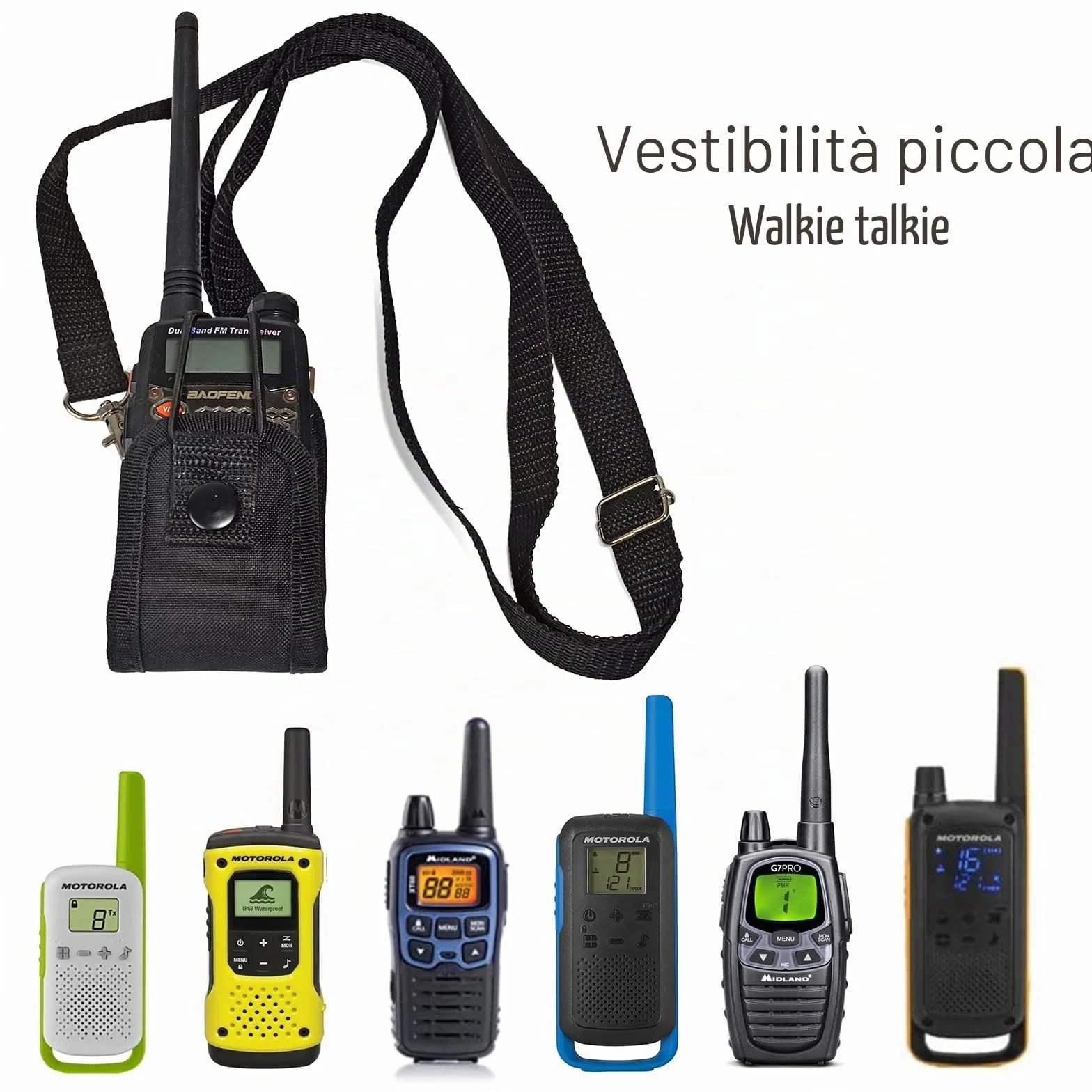 Porta radio fondina Walkie Talkie Custodia trasporto con clip cintura per Baofeng UV-5R UV82 888S Motorola TLKR Midland