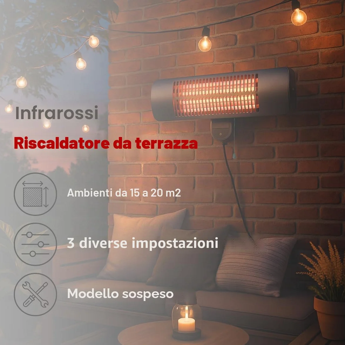 Alpina Riscaldamento a infrarossi da parete 2000 W IP34