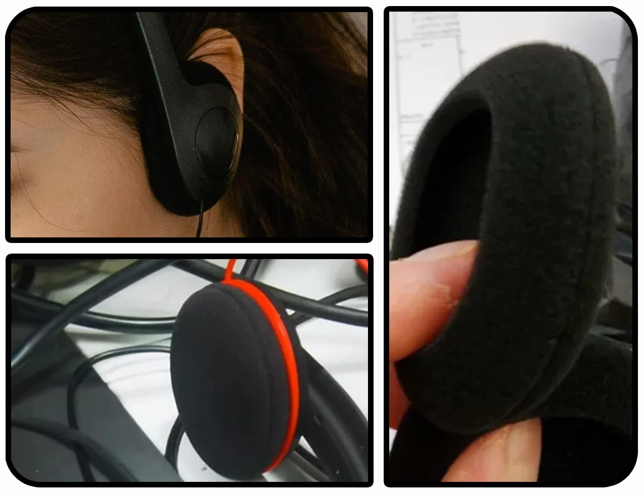 KAPSING 6 Pezzi Cuscinetti Auricolari in Schiuma di Ricambio Neri 55 mm per Cuffie Audio